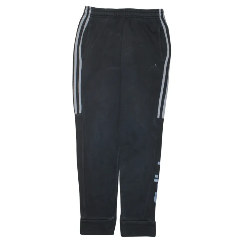 Adidas Black Joggers Men's Small Three Stripe Side Logo Cuffed Sweatpants Track Bottoms sold by Vintage Club