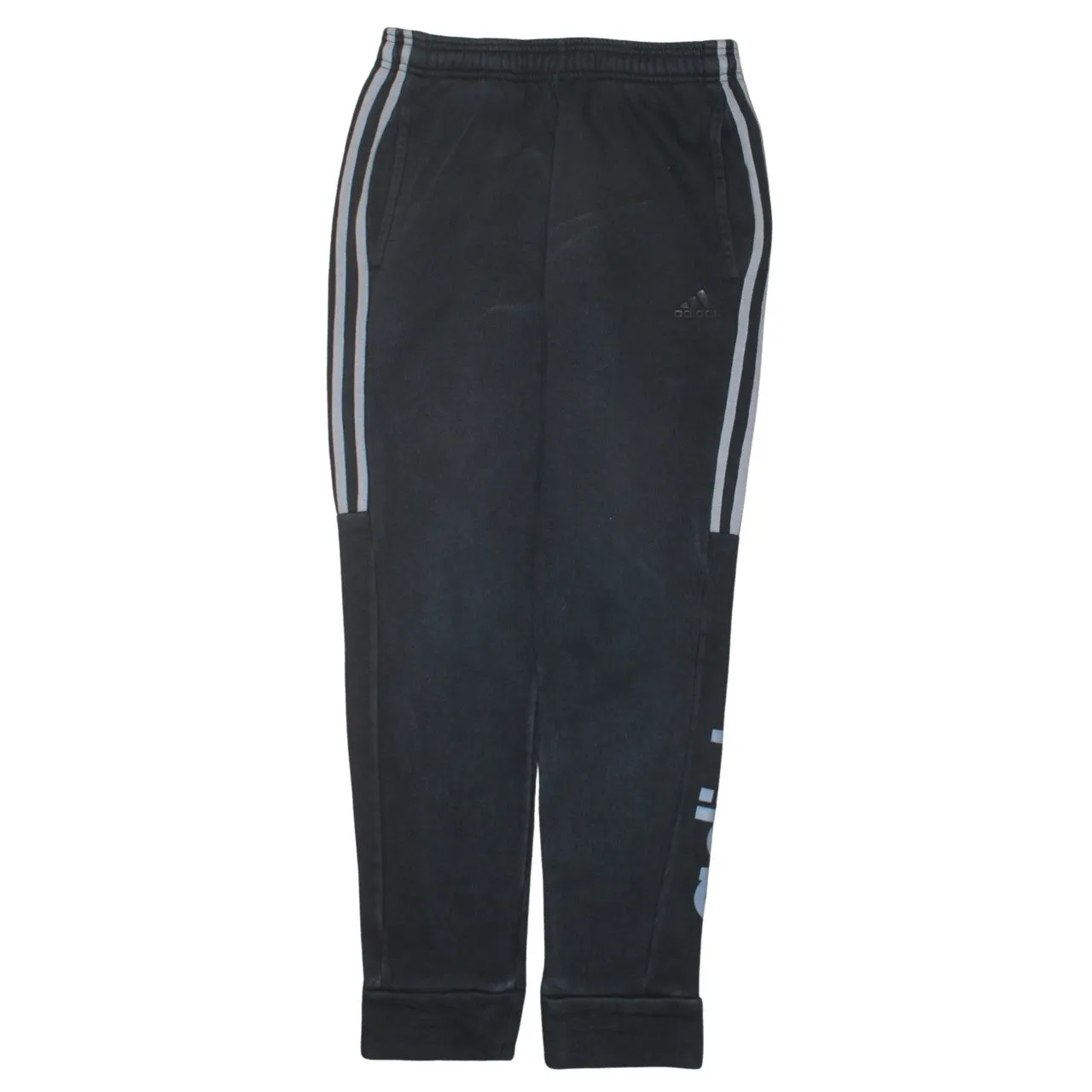 Adidas Black Joggers Men's Small Three Stripe Side Logo Cuffed Sweatpants Track Bottoms sold by Vintage Club