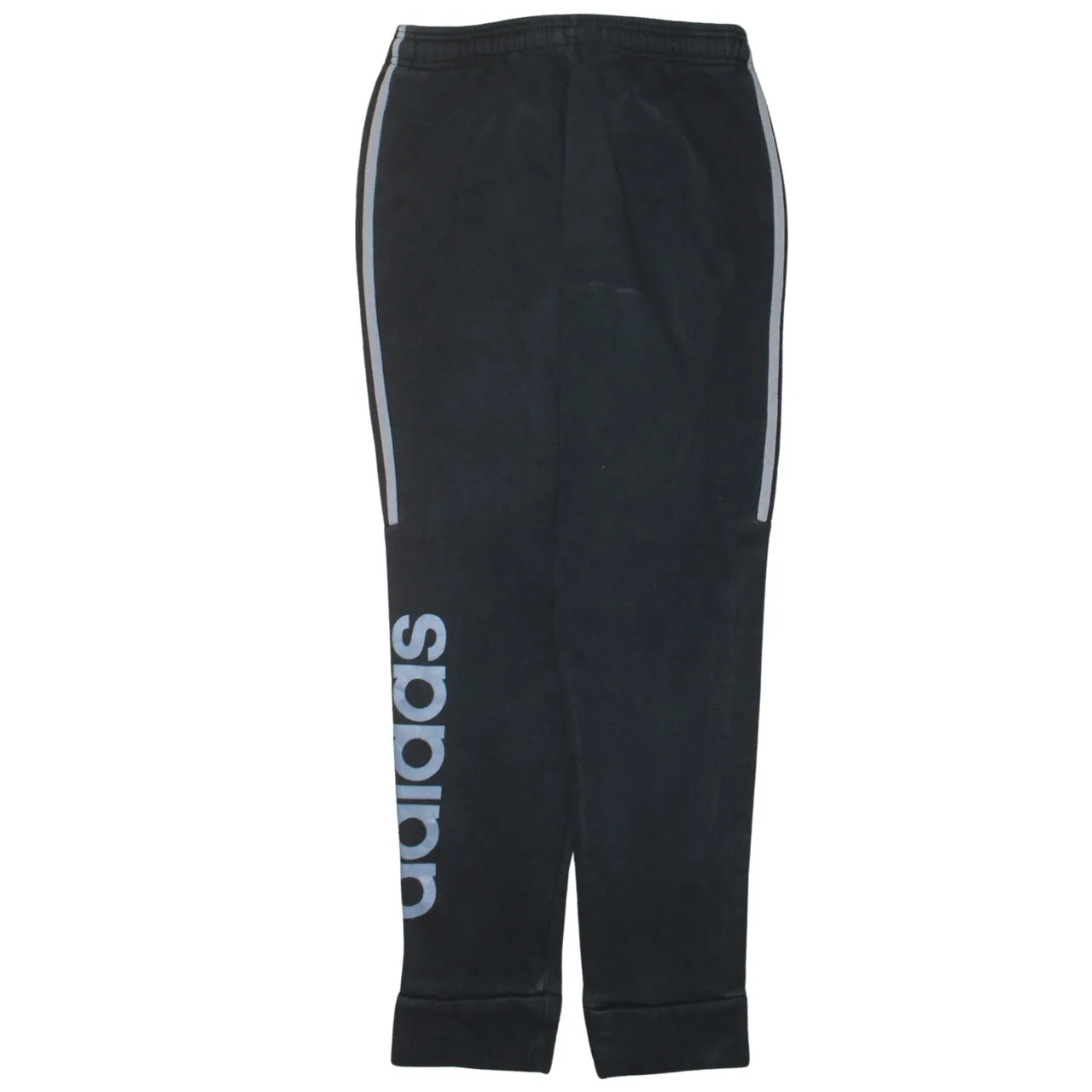 Adidas Black Joggers Men's Small Three Stripe Side Logo Cuffed Sweatpants Track Bottoms sold by Vintage Club product image thumbnail 2