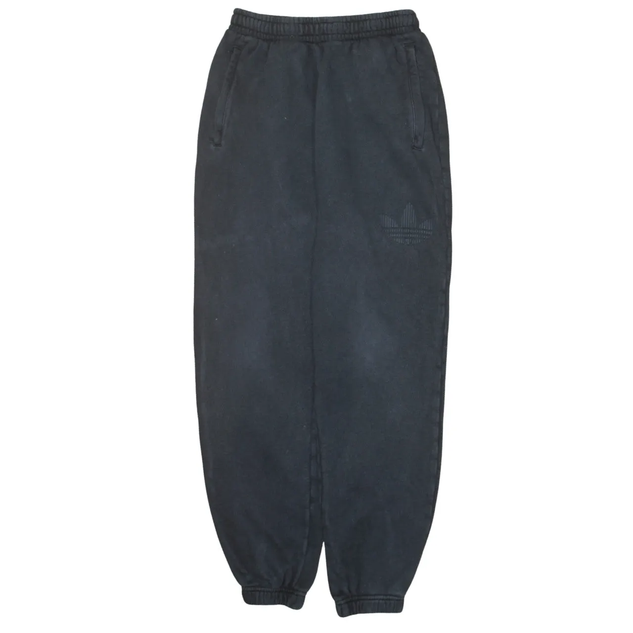 Adidas Black Joggers Women’s Medium Elastic Waist Cuffed Hem Embroidered Trefoil Sweatpants sold by Vintage Club