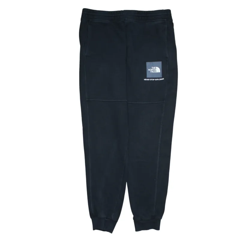 The North Face Black Joggers Women’s Large Printed Logo Cuffed Fleece Sweatpants sold by Vintage Club