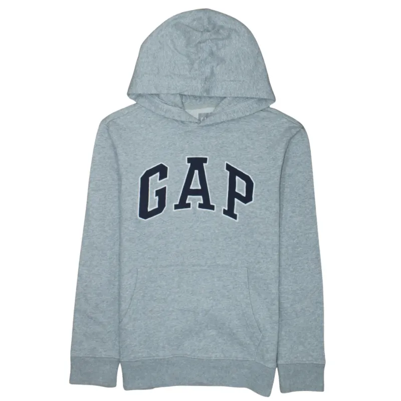 Gap Grey Pullover Hoodie Men’s Small Printed Logo Front Pouch Fleece Sweatshirt sold by Vintage Club