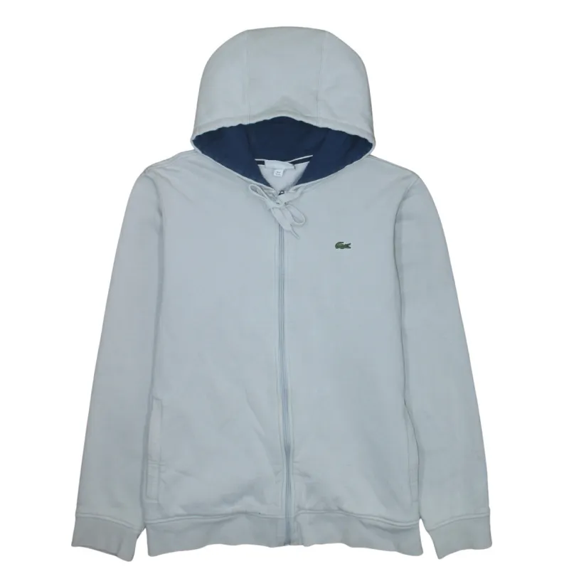 Lacoste Light Grey Full Zip Hoodie Women’s XLarge Embroidered Croc Logo Pockets Sweatshirt made by Lacoste