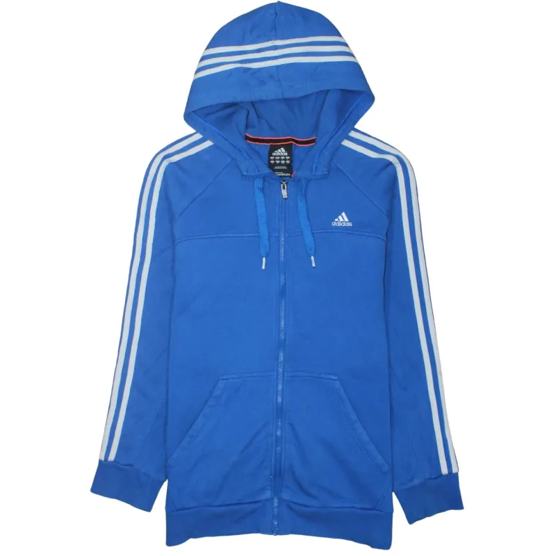 Adidas Royal Blue Hoodie Women’s Large Full Zip Three Stripe Embroidered Logo Sweatshirt sold by Vintage Club