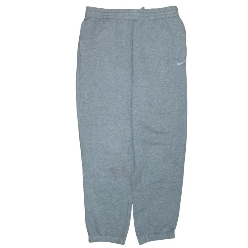 Nike Grey Joggers Sweatpants Men's Large Embroidered Swoosh Elasticated Cuffs Back Pocket made by Nike