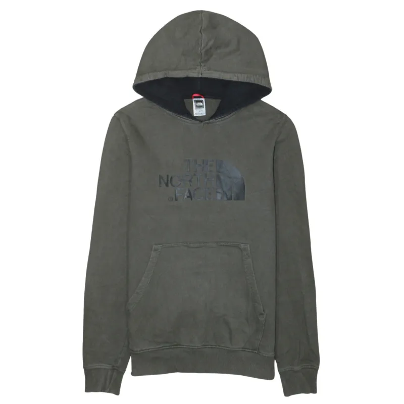 The North Face Khaki Green Hoodie Men's Small Printed Chest Logo Front Pocket Sweatshirt sold by Vintage Club