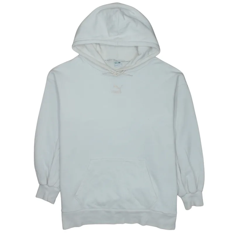 Puma Off White Hoodie Men's Small Embroidered Chest Logo Front Pocket Pullover Sweatshirt sold by Vintage Club