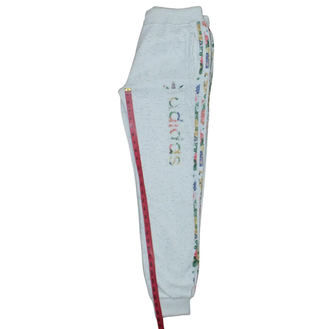 Adidas Light Grey Joggers Men's XXLarge Floral Side Stripe Printed Logo Sweatpants sold by Vintage Club product image thumbnail 5