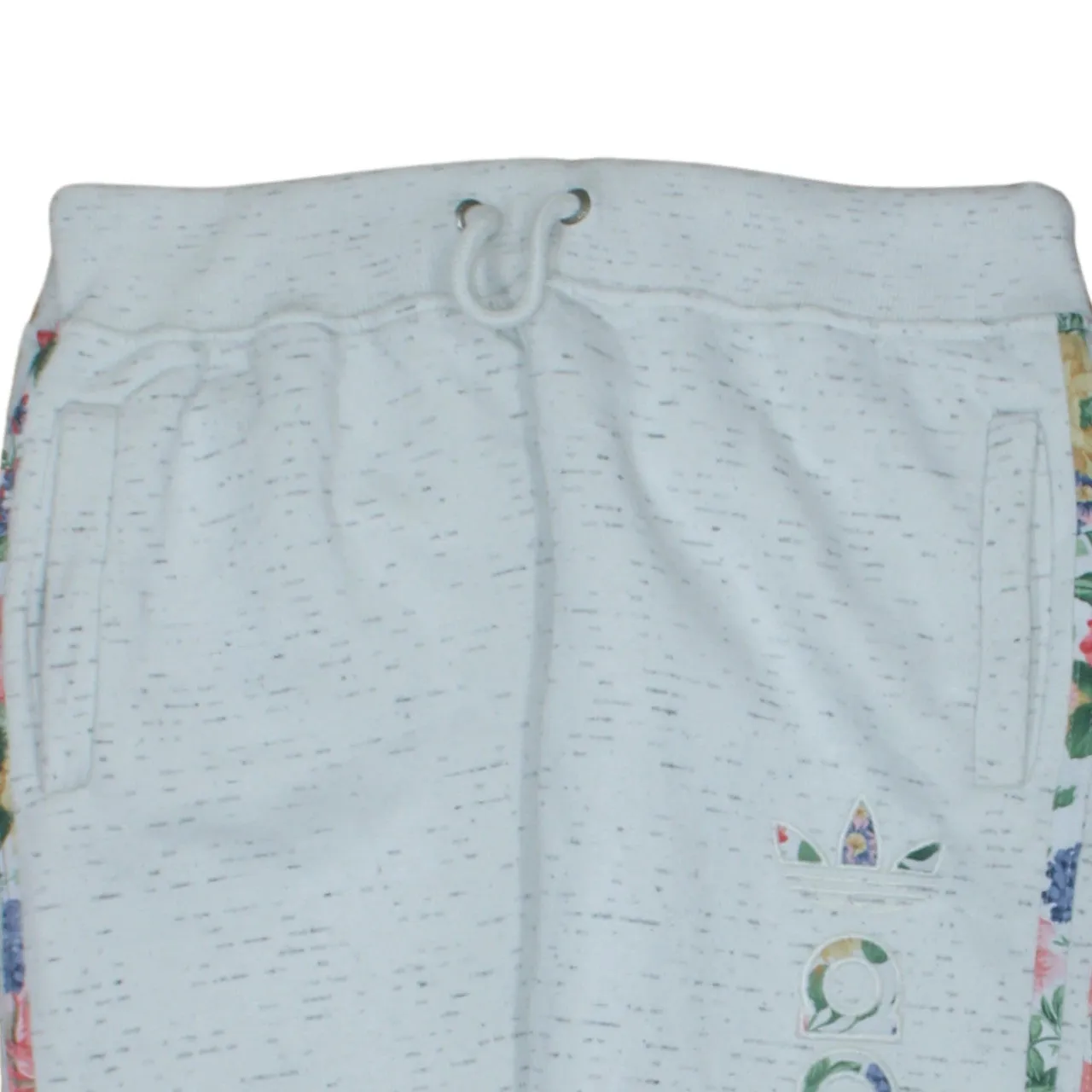 Adidas Light Grey Joggers Men's XXLarge Floral Side Stripe Printed Logo Sweatpants sold by Vintage Club product image thumbnail 3