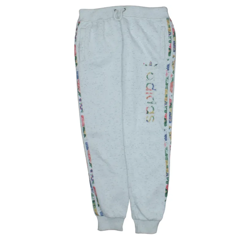 Adidas Light Grey Joggers Men's XXLarge Floral Side Stripe Printed Logo Sweatpants made by Adidas