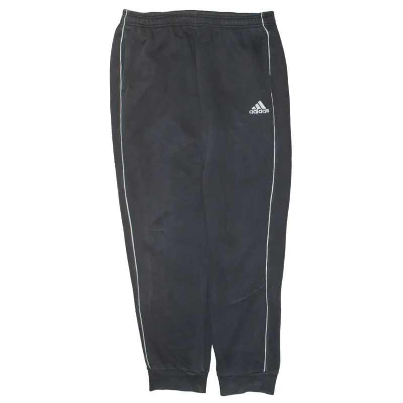 Adidas Black Joggers Men's XLarge Embroidered Logo Contrast Piping Cuffed Sweatpants made by Adidas