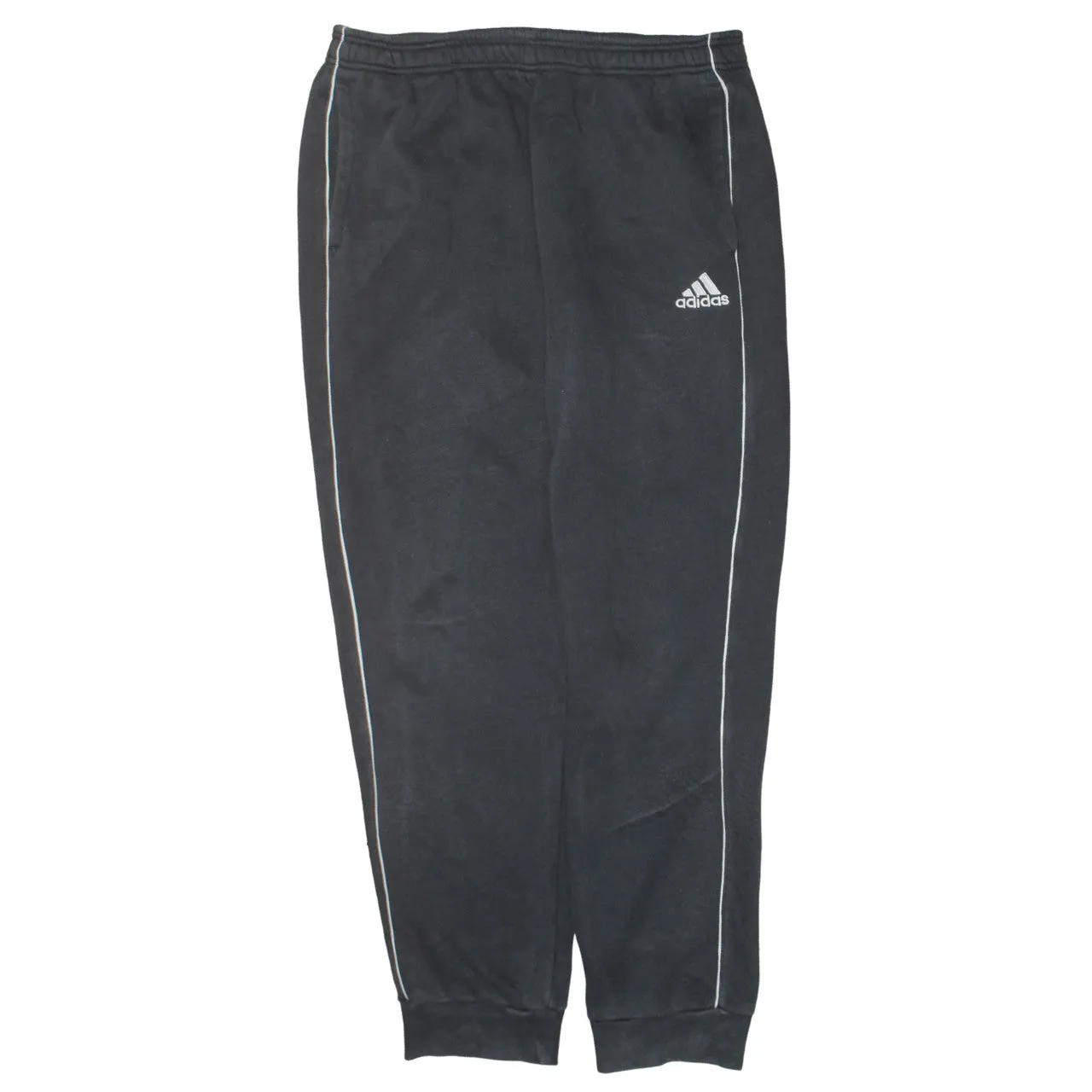 Adidas Black Joggers Men's XLarge Embroidered Logo Contrast Piping Cuffed Sweatpants sold by Vintage Club