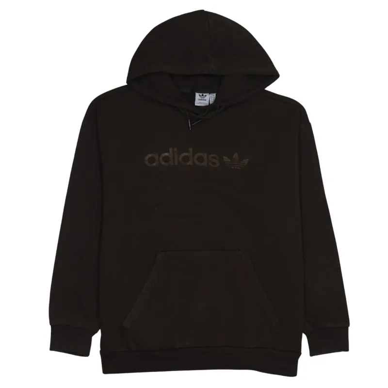 Adidas Dark Brown Hoodie Women's Large Embroidered Trefoil Logo Front Pouch Pullover Sweatshirt sold by Vintage Club