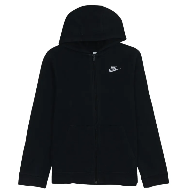 Nike Black Full Zip Hoodie Women’s XLarge Embroidered Swoosh Split Pocket Fleece Jacket sold by Vintage Club