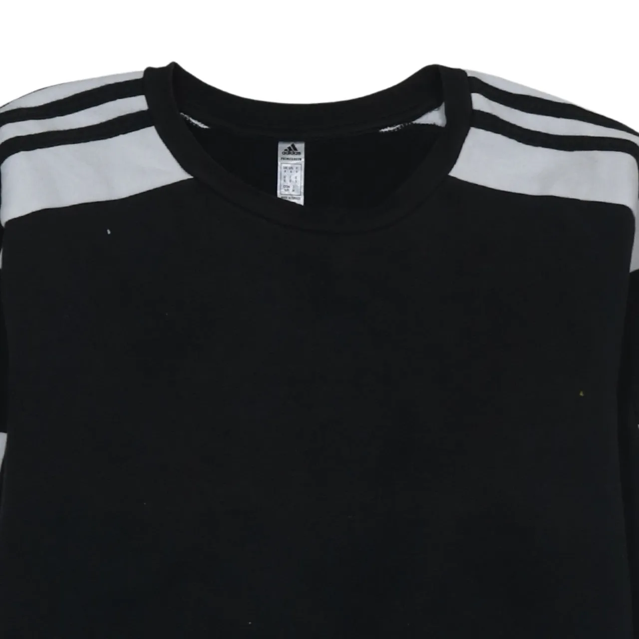 Adidas Black Sweatshirt Men’s Small Embroidered Sleeve Logos Three Stripe Crewneck Pullover sold by Vintage Club product image thumbnail 3