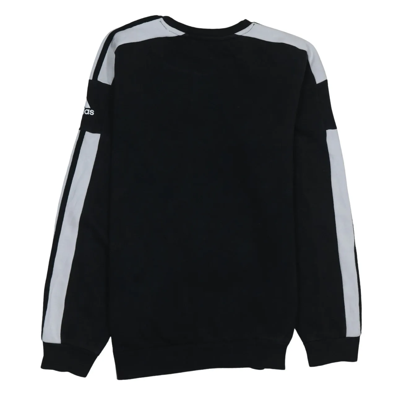 Adidas Black Sweatshirt Men’s Small Embroidered Sleeve Logos Three Stripe Crewneck Pullover sold by Vintage Club product image thumbnail 2