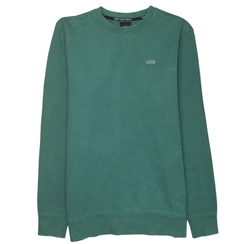 Vans Green Sweatshirt Men's Small Embroidered Chest Logo Crewneck Pullover Fleece Top sold by Vintage Club