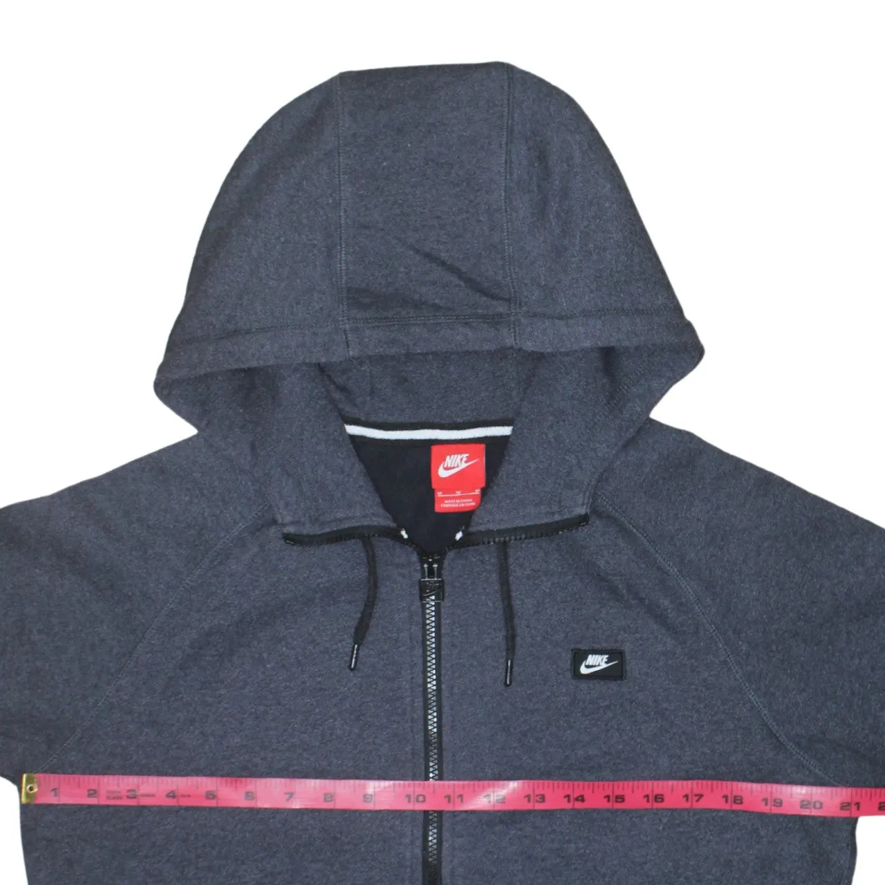 Nike Dark Navy Blue Hoodie Men's Medium Full Zip Embroidered Chest Logo Pockets Sweatshirt sold by Vintage Club product image thumbnail 5