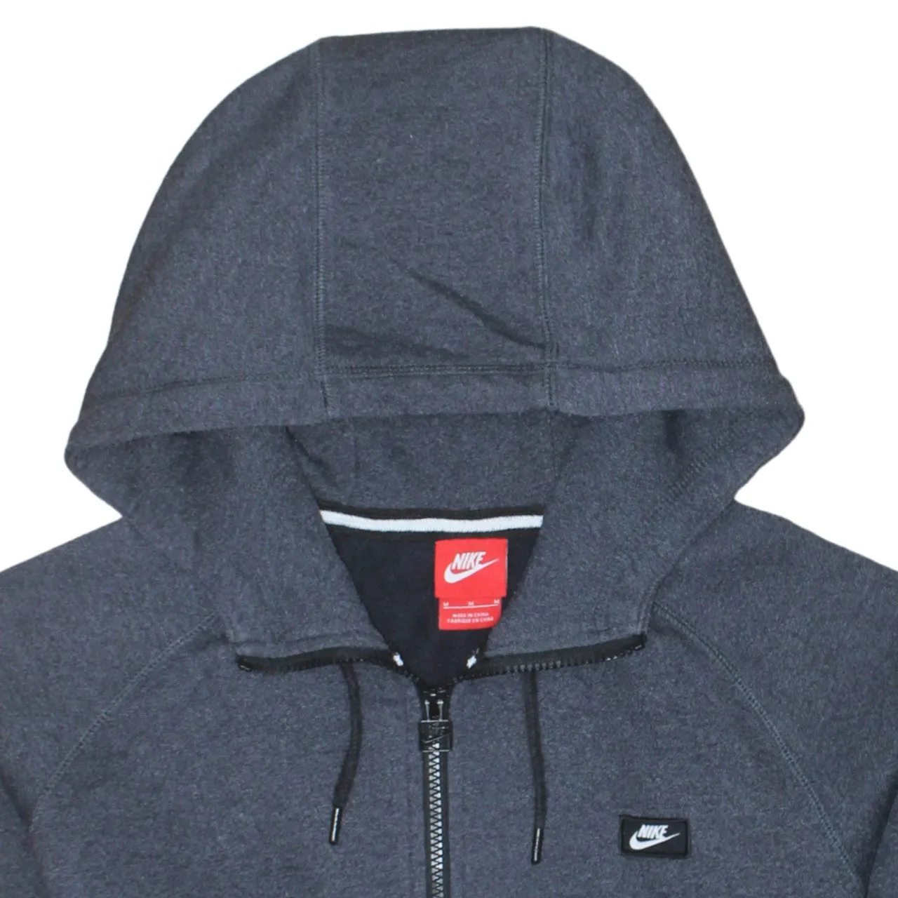 Nike Dark Navy Blue Hoodie Men's Medium Full Zip Embroidered Chest Logo Pockets Sweatshirt sold by Vintage Club product image thumbnail 3