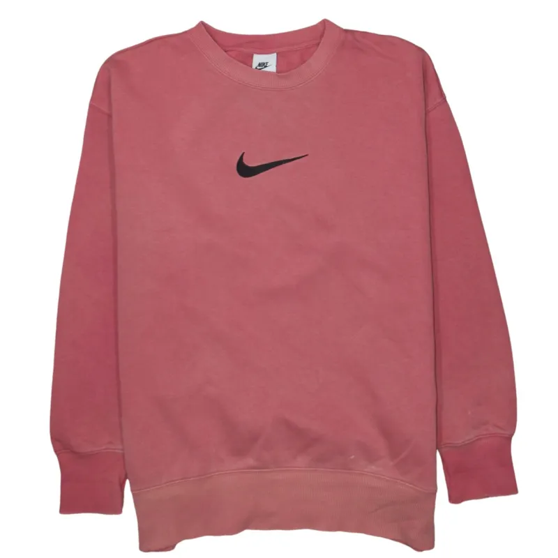 Nike Faded Pink Sweatshirt Men's Small Printed Swoosh Logo Crewneck Pullover Fleece Top made by Nike