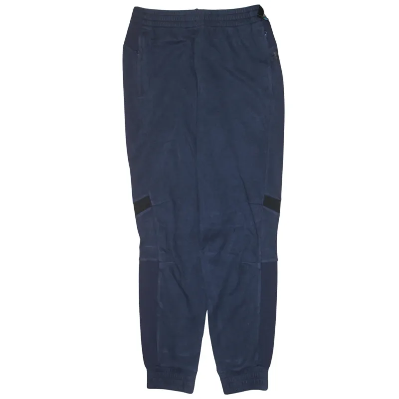 Adidas Navy Blue Joggers Men's Small Elasticated Waist Cuffed Hem Three Stripe Track Pants sold by Vintage Club