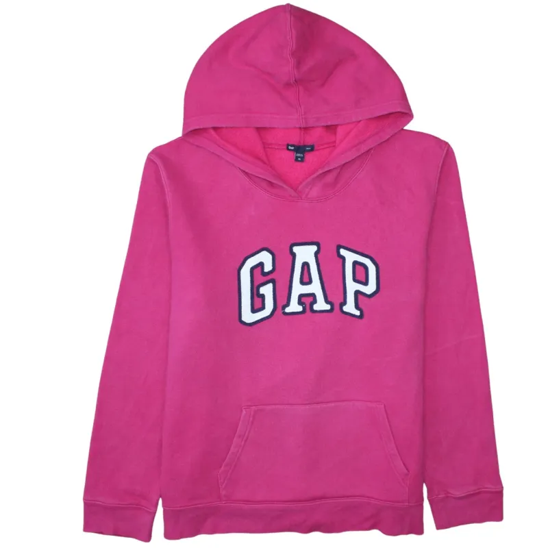 Gap Pink Hoodie Women’s XLarge Embroidered Logo Front Pocket Pullover Sweatshirt sold by Vintage Club