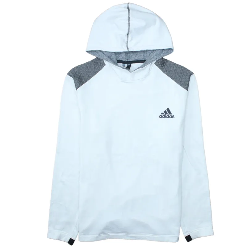 Adidas White Hoodie Men's Large Grey Panel Long Sleeve Printed Logo Pullover Top sold by Vintage Club