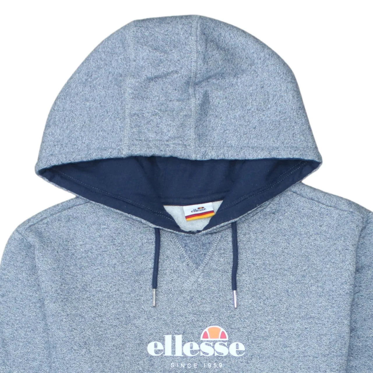 Ellesse Blue Marl Hoodie Men's XSmall Printed Logo Drawstring Hood Front Pocket Sweatshirt sold by Vintage Club product image thumbnail 3