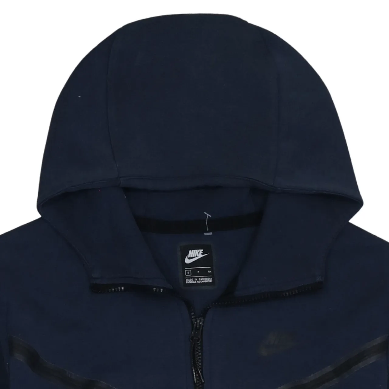 Nike Navy Blue Full Zip Hoodie Men’s Small Arm Pocket Chevron Detail Hooded Sweatshirt sold by Vintage Club product image thumbnail 3