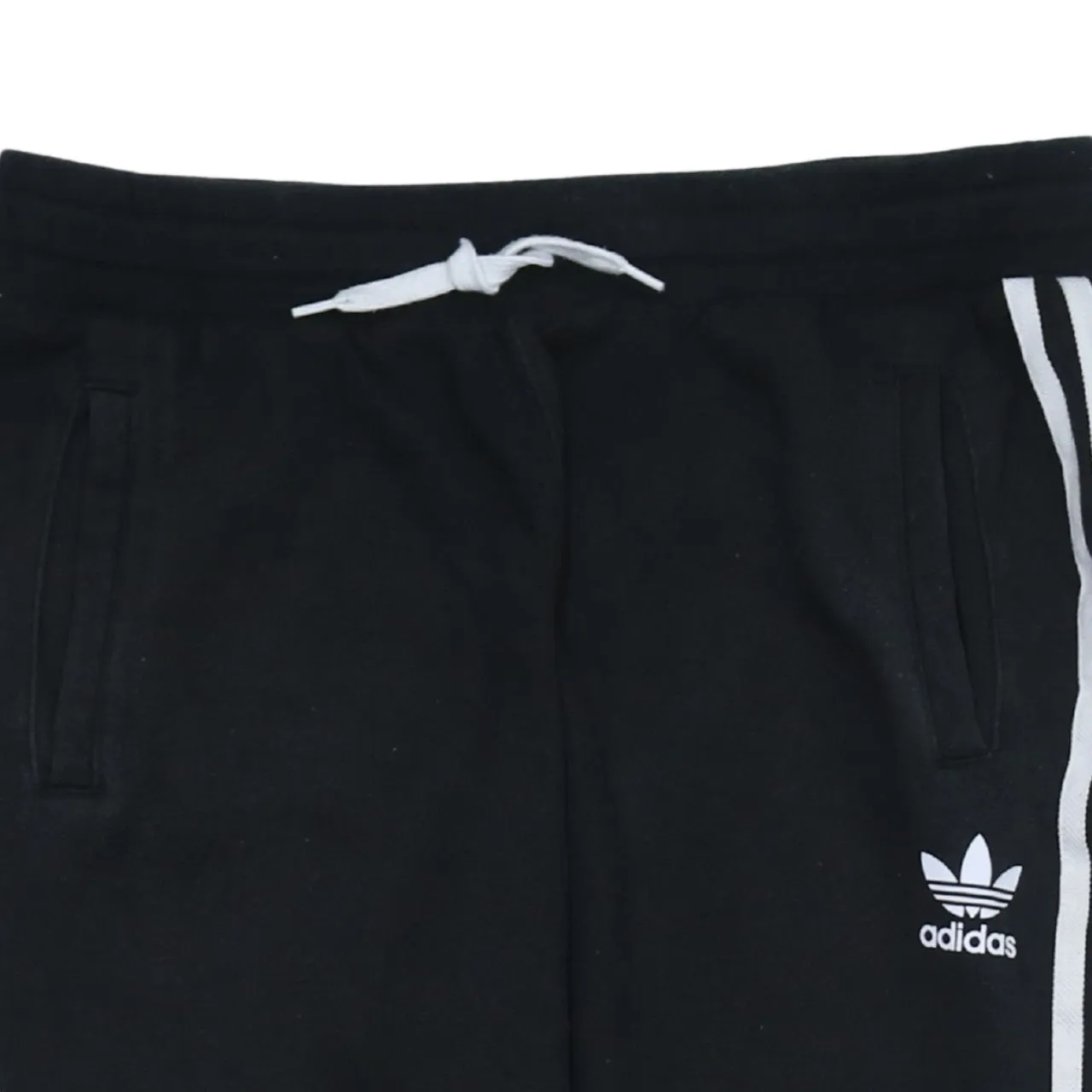 Adidas Black Joggers Women’s XLarge Trefoil Logo White Three Stripe Cuffed Sweatpants sold by Vintage Club product image thumbnail 3