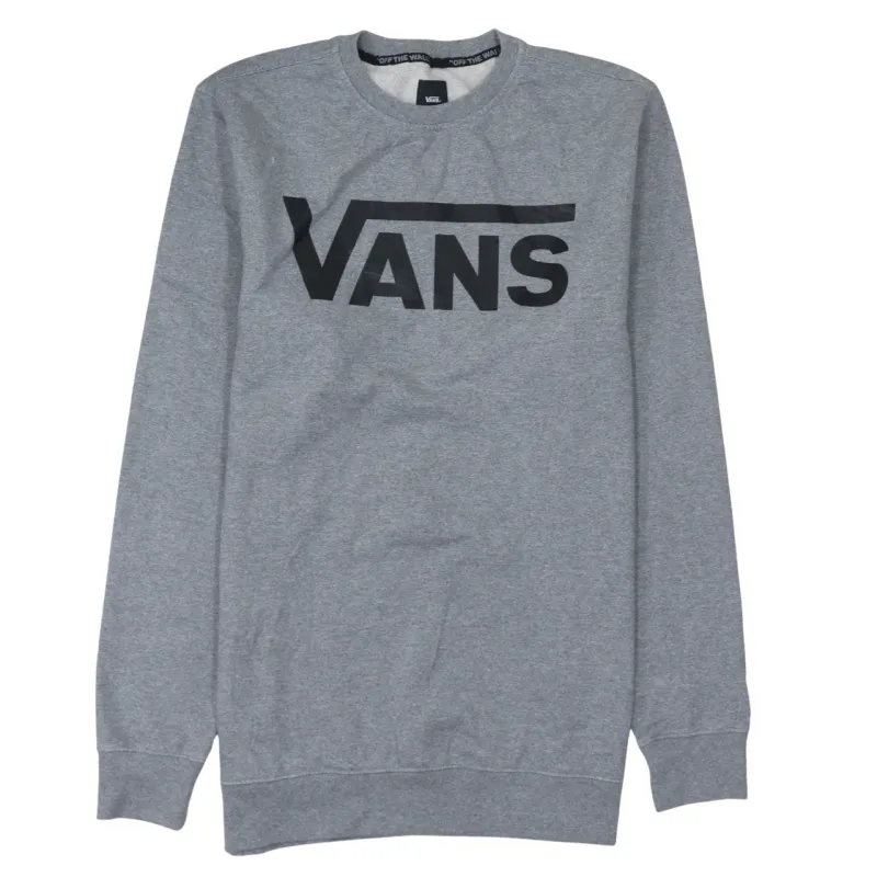 Vans Grey Sweatshirt Women's Large Printed Logo Crewneck Pullover Fleece Top sold by Vintage Club