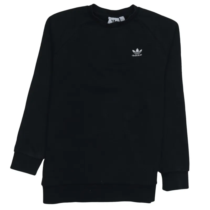 Adidas Black Sweatshirt Men's Small Embroidered Trefoil Logo Crewneck Pullover Top sold by Vintage Club