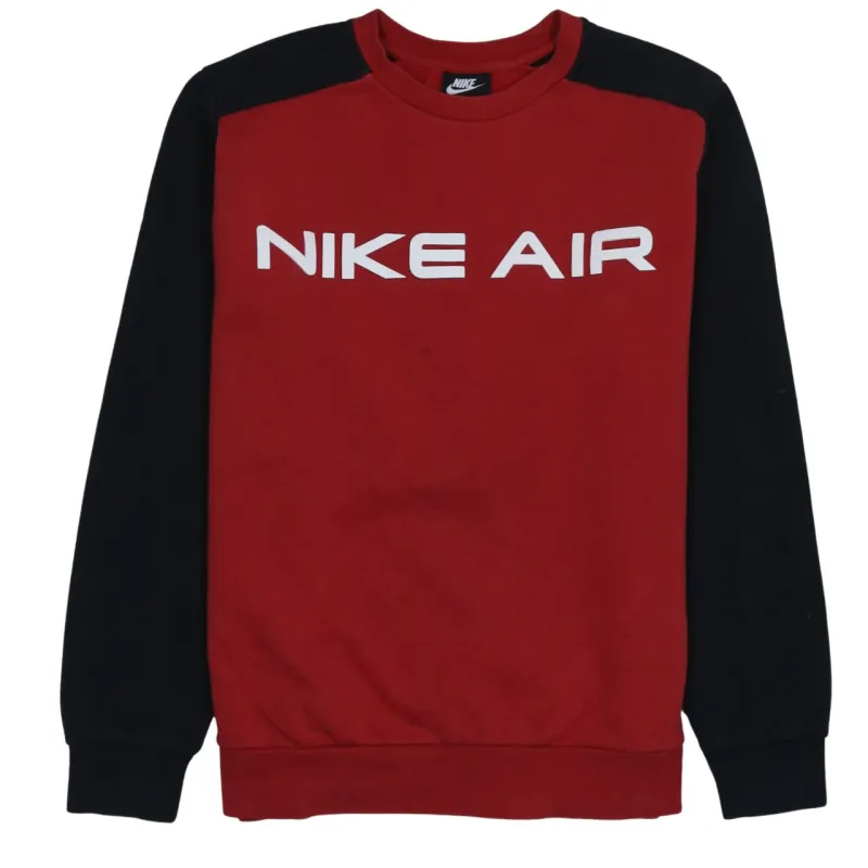 Nike Burgundy Red Sweatshirt Men's Medium Nike Air Printed Logo Crewneck Pullover made by Nike