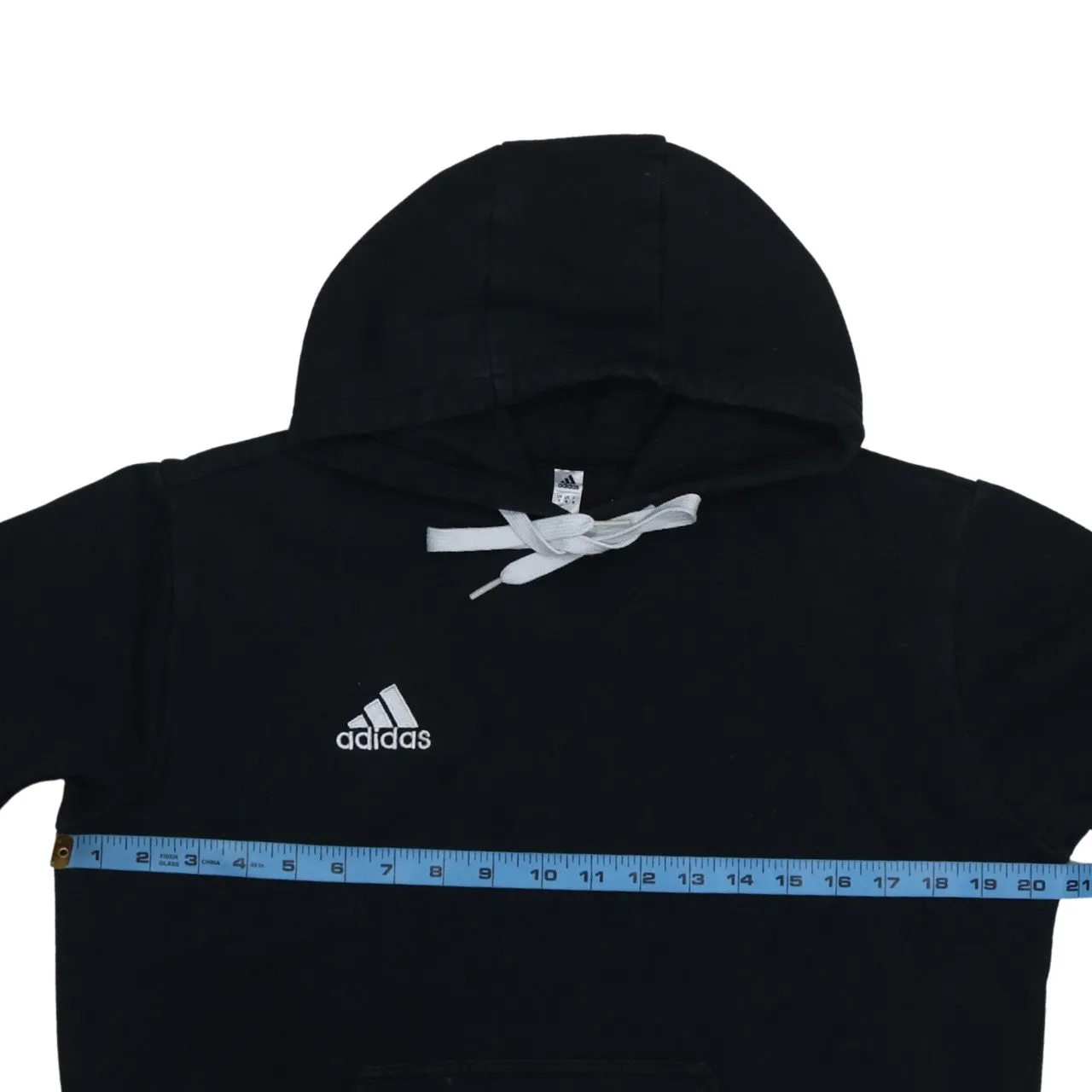 Adidas Black Hoodie Women’s Medium Embroidered Logo Front Pocket Pullover Sweatshirt sold by Vintage Club product image thumbnail 5