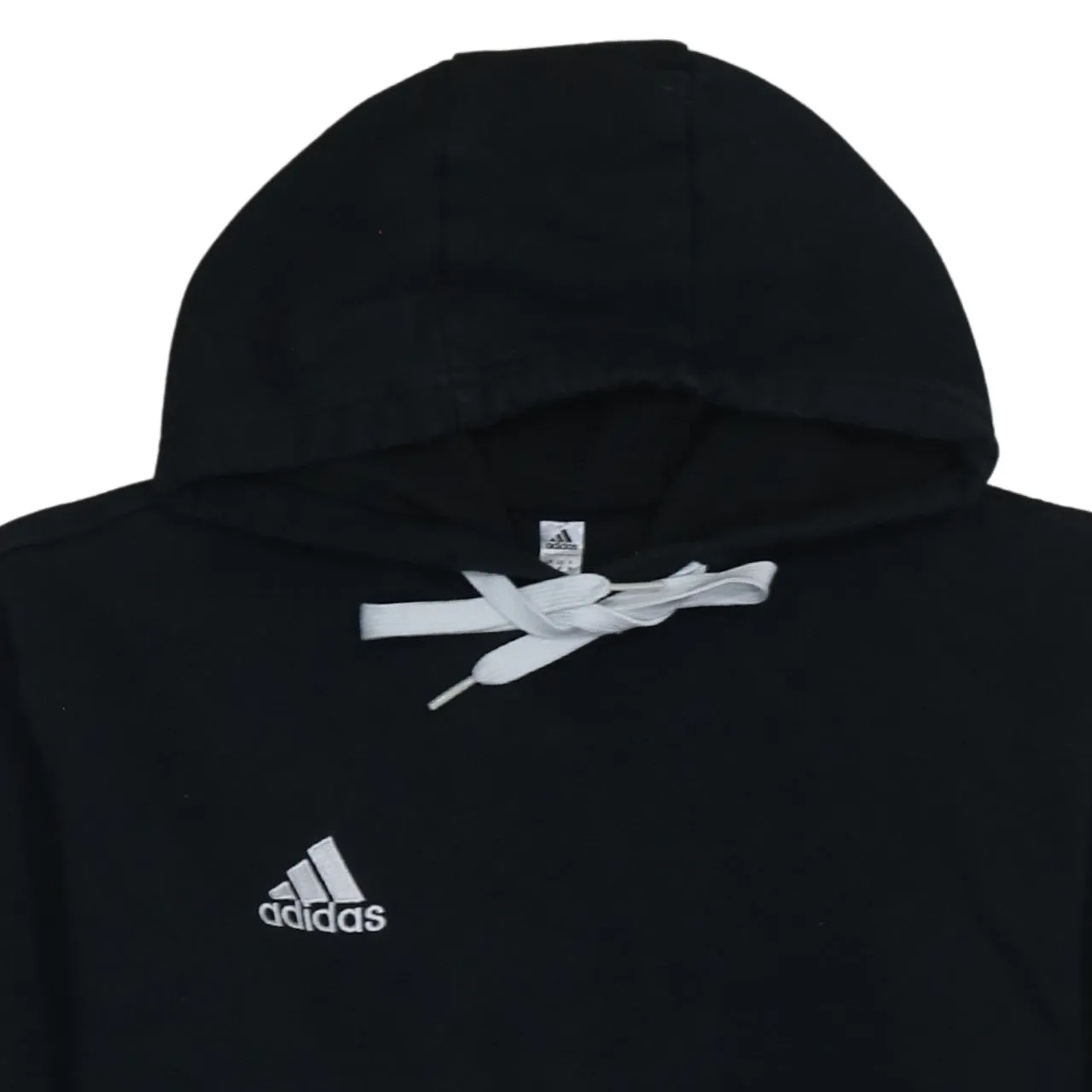 Adidas Black Hoodie Women’s Medium Embroidered Logo Front Pocket Pullover Sweatshirt sold by Vintage Club product image thumbnail 3