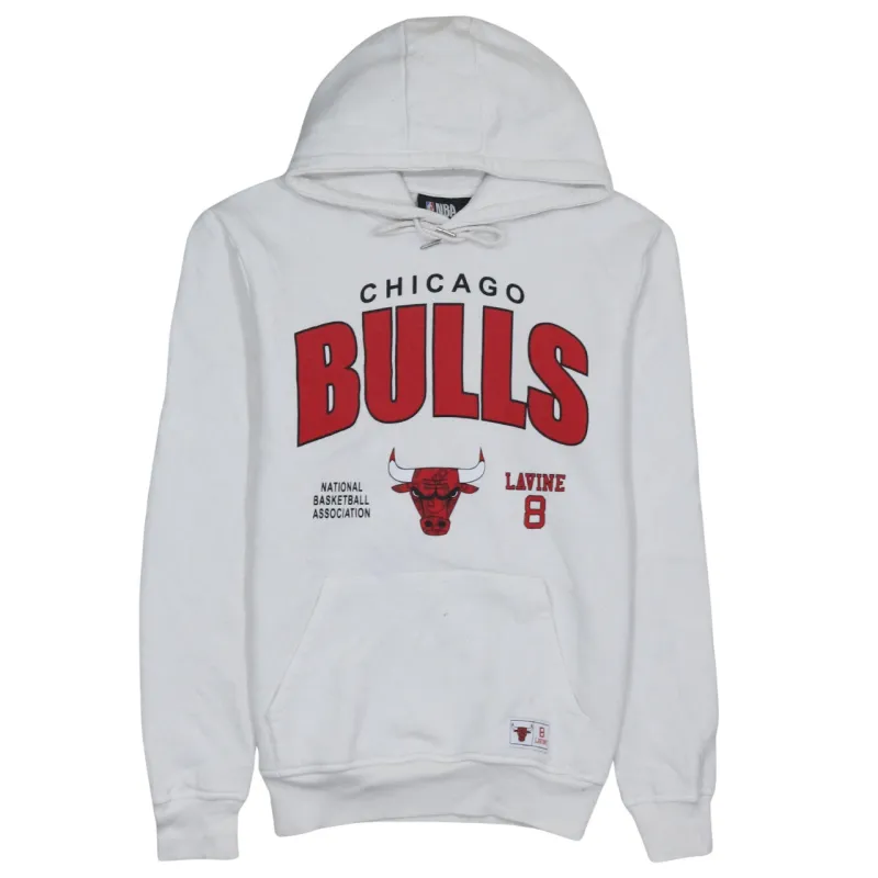NBA White Hoodie Women’s Medium Chicago Bulls Lavine 8 Printed Logo Pullover Sweatshirt sold by Vintage Club