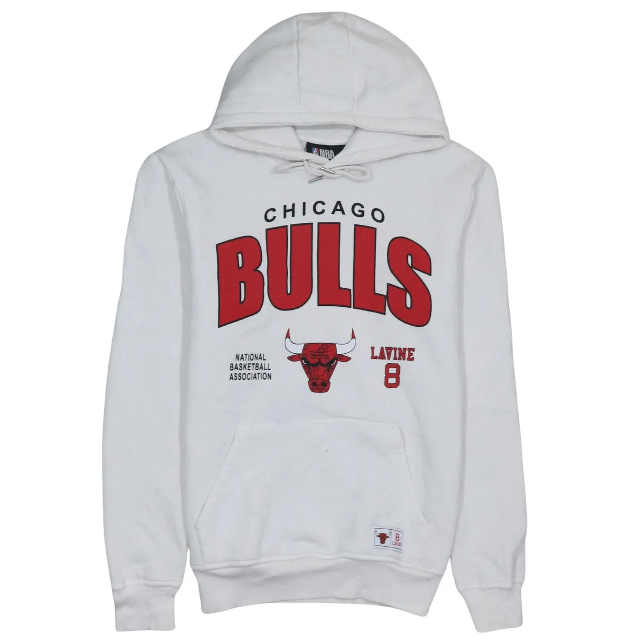 NBA White Hoodie Women’s Medium Chicago Bulls Lavine 8 Printed Logo Pullover Sweatshirt sold by Vintage Club