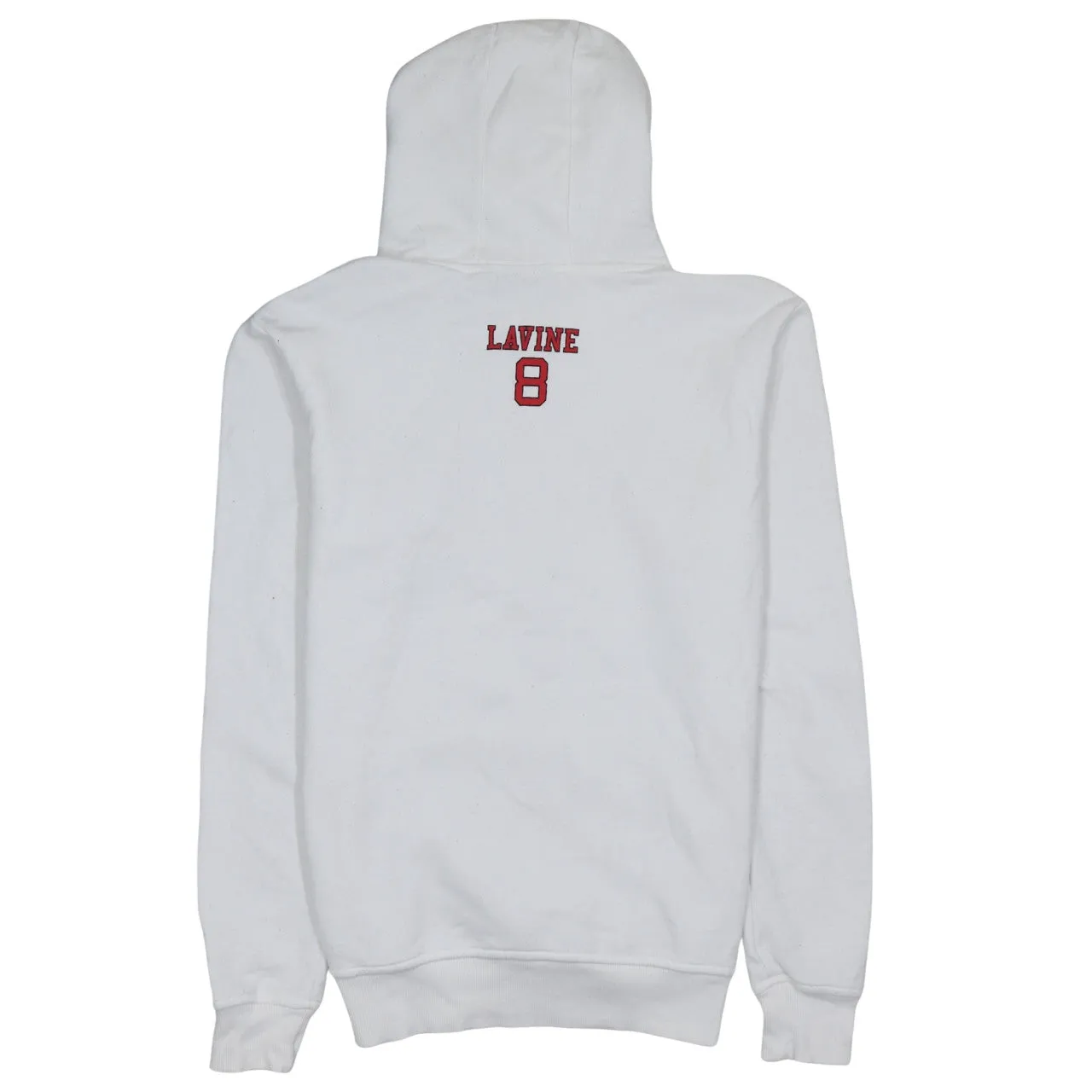 NBA White Hoodie Women’s Medium Chicago Bulls Lavine 8 Printed Logo Pullover Sweatshirt sold by Vintage Club product image thumbnail 2