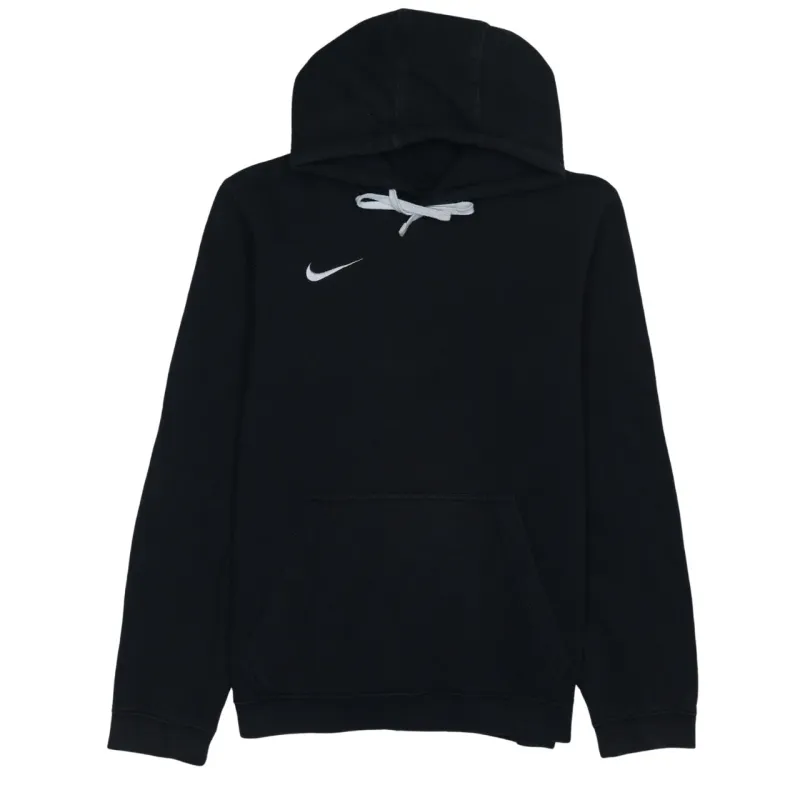 Nike Black Hoodie Men's Small Embroidered Swoosh Logo Front Pocket Pullover Sweatshirt sold by Vintage Club