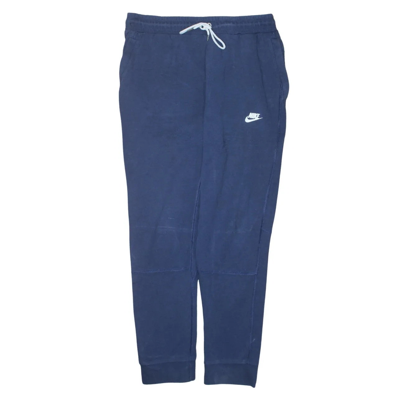 Nike Navy Blue Joggers Sweatpants Men’s Medium Embroidered Swoosh Drawstring Waist Cuffed Legs sold by Vintage Club