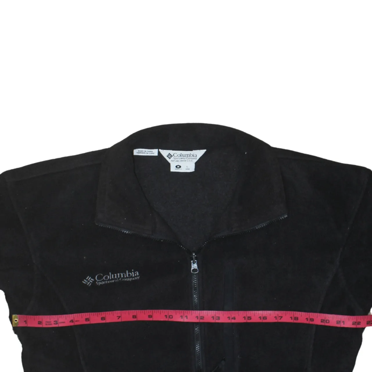 Columbia Black Fleece Jacket Women's Medium Embroidered Logos Full Zip Outdoor Top sold by Vintage Club product image thumbnail 5
