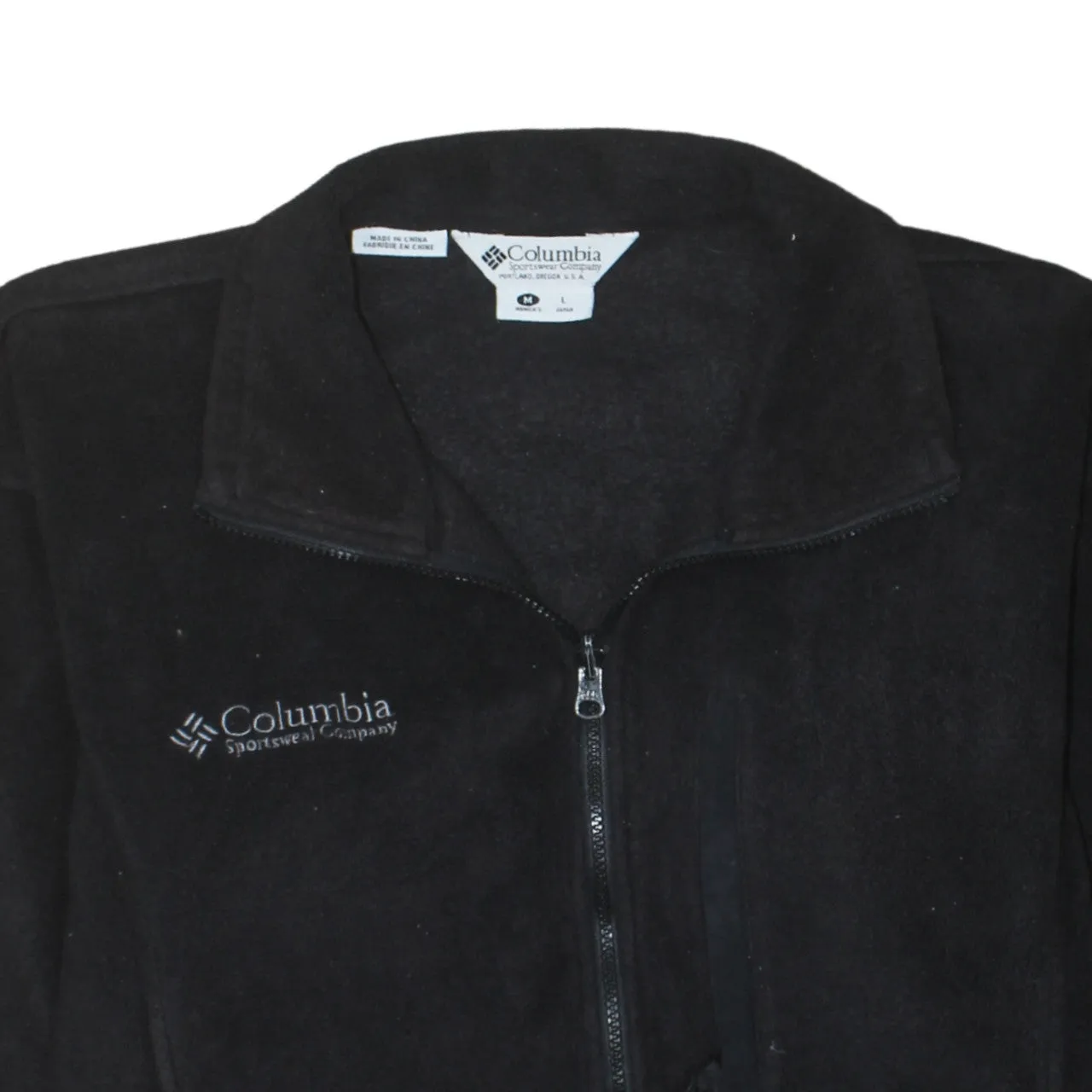 Columbia Black Fleece Jacket Women's Medium Embroidered Logos Full Zip Outdoor Top sold by Vintage Club product image thumbnail 3