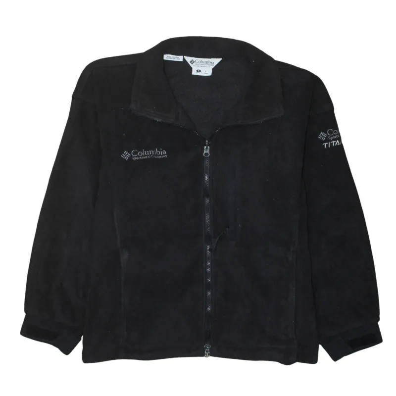 Columbia Black Fleece Jacket Women's Medium Embroidered Logos Full Zip Outdoor Top sold by Vintage Club
