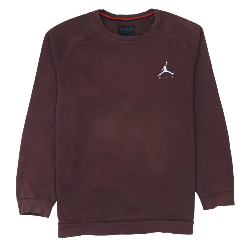 Jordan Brown Sweatshirt Men’s XLarge Embroidered Jumpman Logo Crewneck Pullover Fleece Top sold by Vintage Club