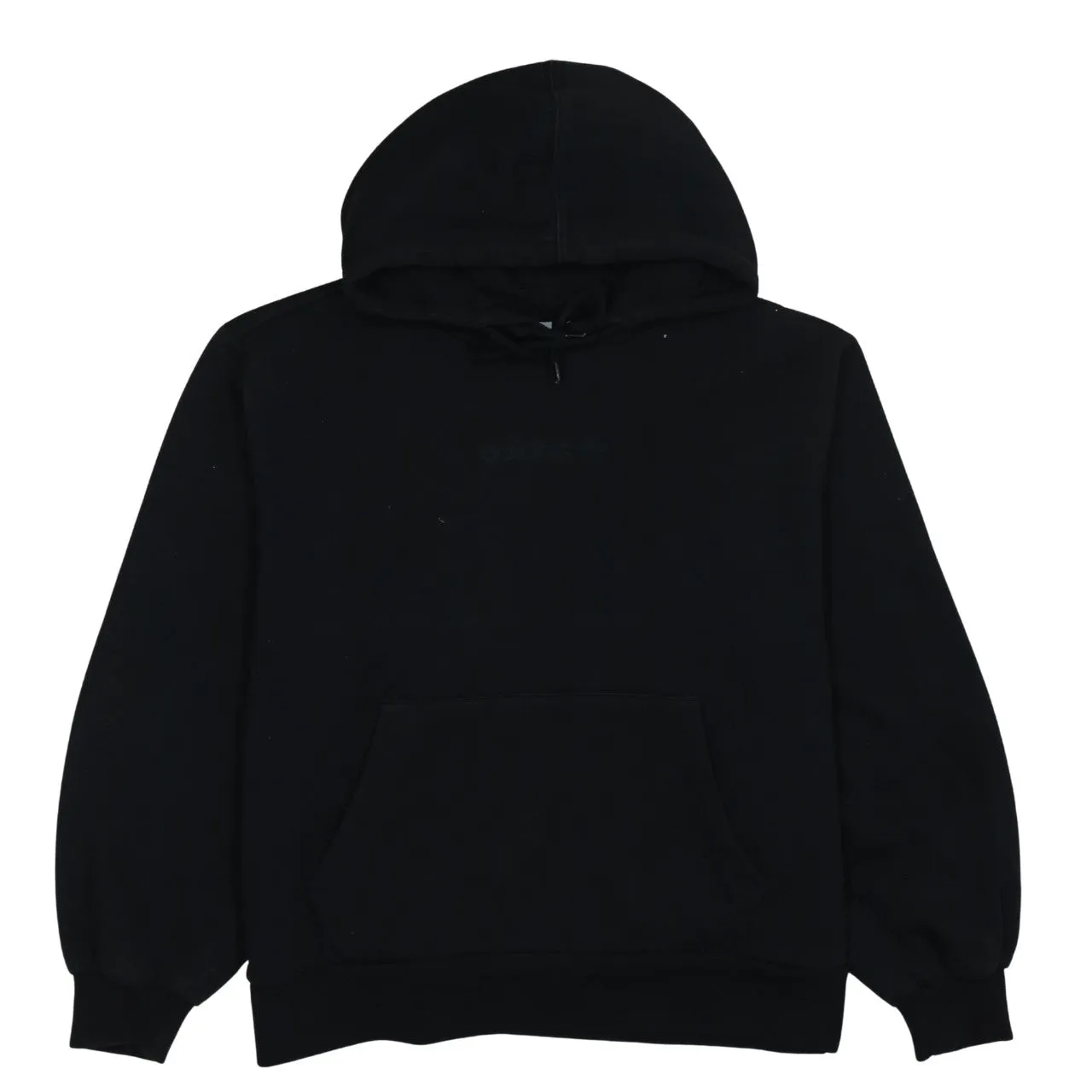 Adidas Black Hoodie Women’s Small Subtle Embroidered Logo Front Pocket Pullover Sweatshirt sold by Vintage Club