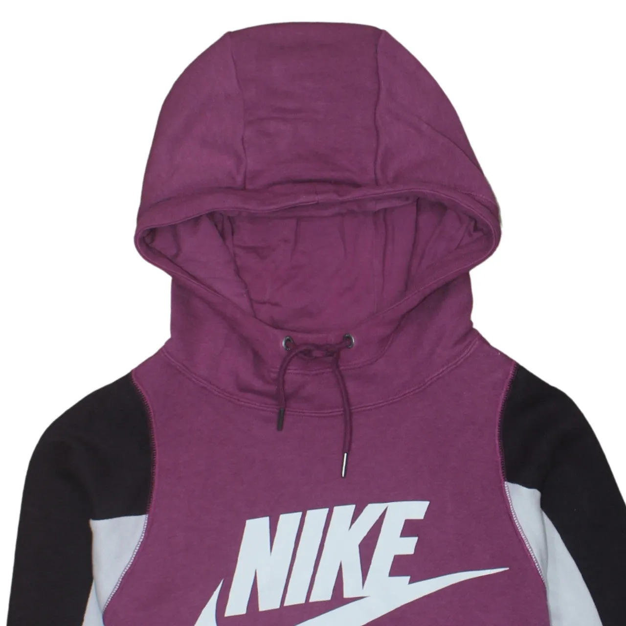 Nike Purple Colour Block Hoodie Women's Medium Printed Logo Pullover Sweatshirt Top sold by Vintage Club product image thumbnail 3