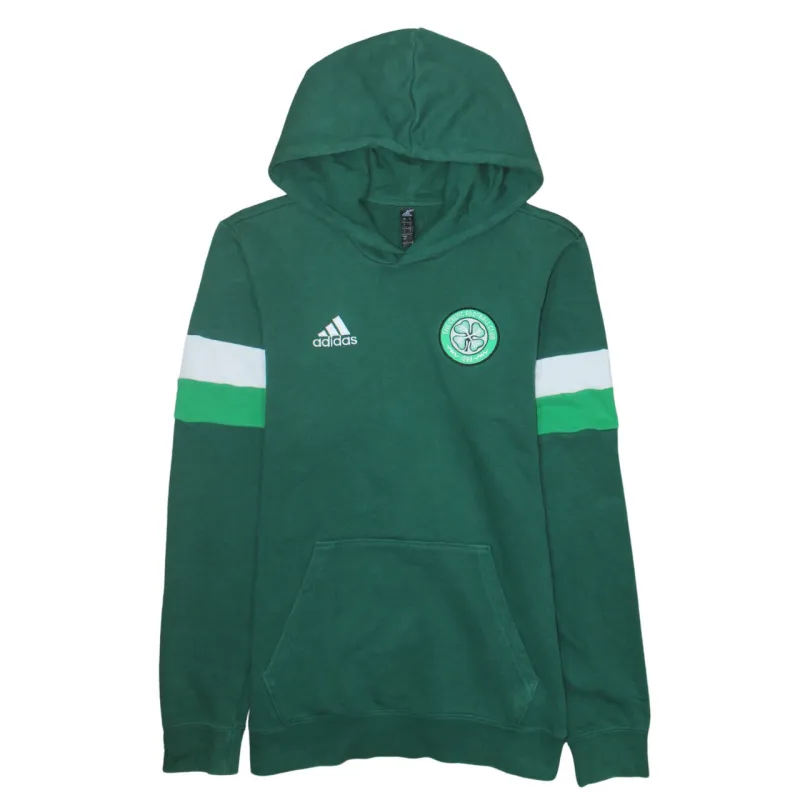 Adidas Green Hoodie Women’s Small Celtic FC Badge Striped Sleeves Pullover Sweatshirt made by Adidas