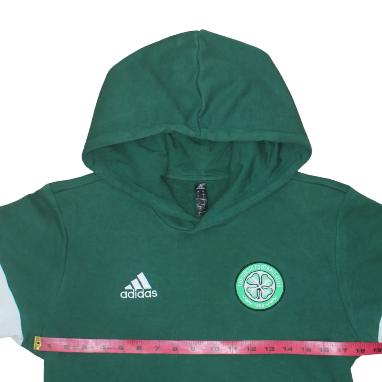 Adidas Green Hoodie Women’s Small Celtic FC Badge Striped Sleeves Pullover Sweatshirt sold by Vintage Club product image thumbnail 5