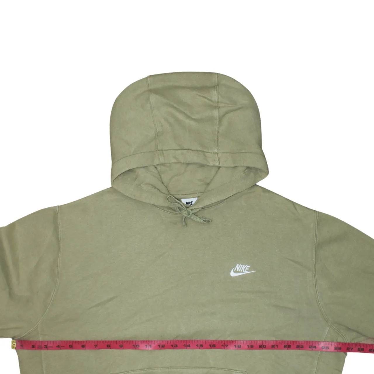 Nike Khaki Green Hoodie Men's Large Embroidered Chest Logo Front Pocket Pullover Sweatshirt sold by Vintage Club product image thumbnail 5