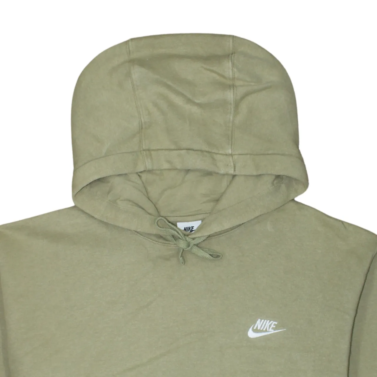 Nike Khaki Green Hoodie Men's Large Embroidered Chest Logo Front Pocket Pullover Sweatshirt sold by Vintage Club product image thumbnail 3